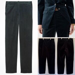 J. Crew Women's Kate Velvet Trousers in Dark Green